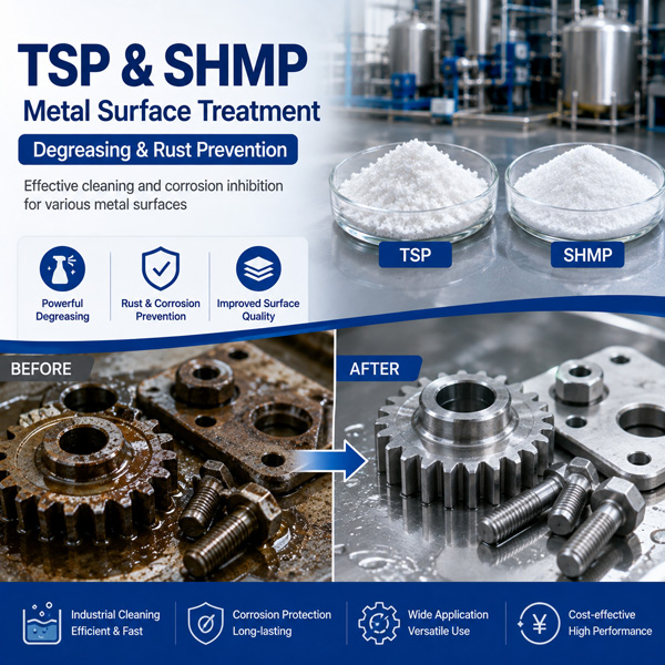 Produtos qu&iacute;micos para tratamento de superf&iacute;cies met&aacute;licas: como TSP e SHMP atuam no desengorduramento industrial e preven&ccedil;&atilde;o de ferrugem
